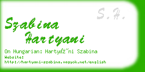 szabina hartyani business card